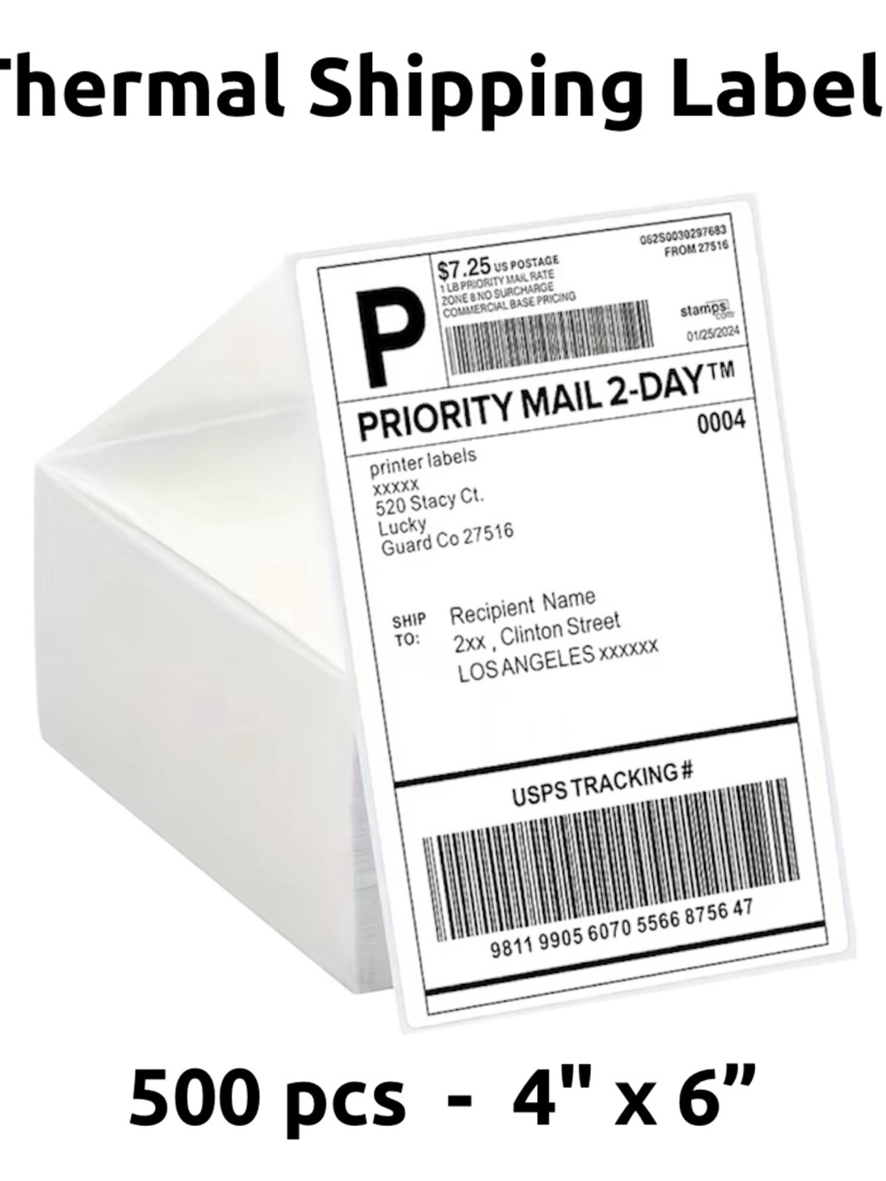 500 Thermal Shipping Labels
4x6 | Fanfold Labels for Thermal
Printers